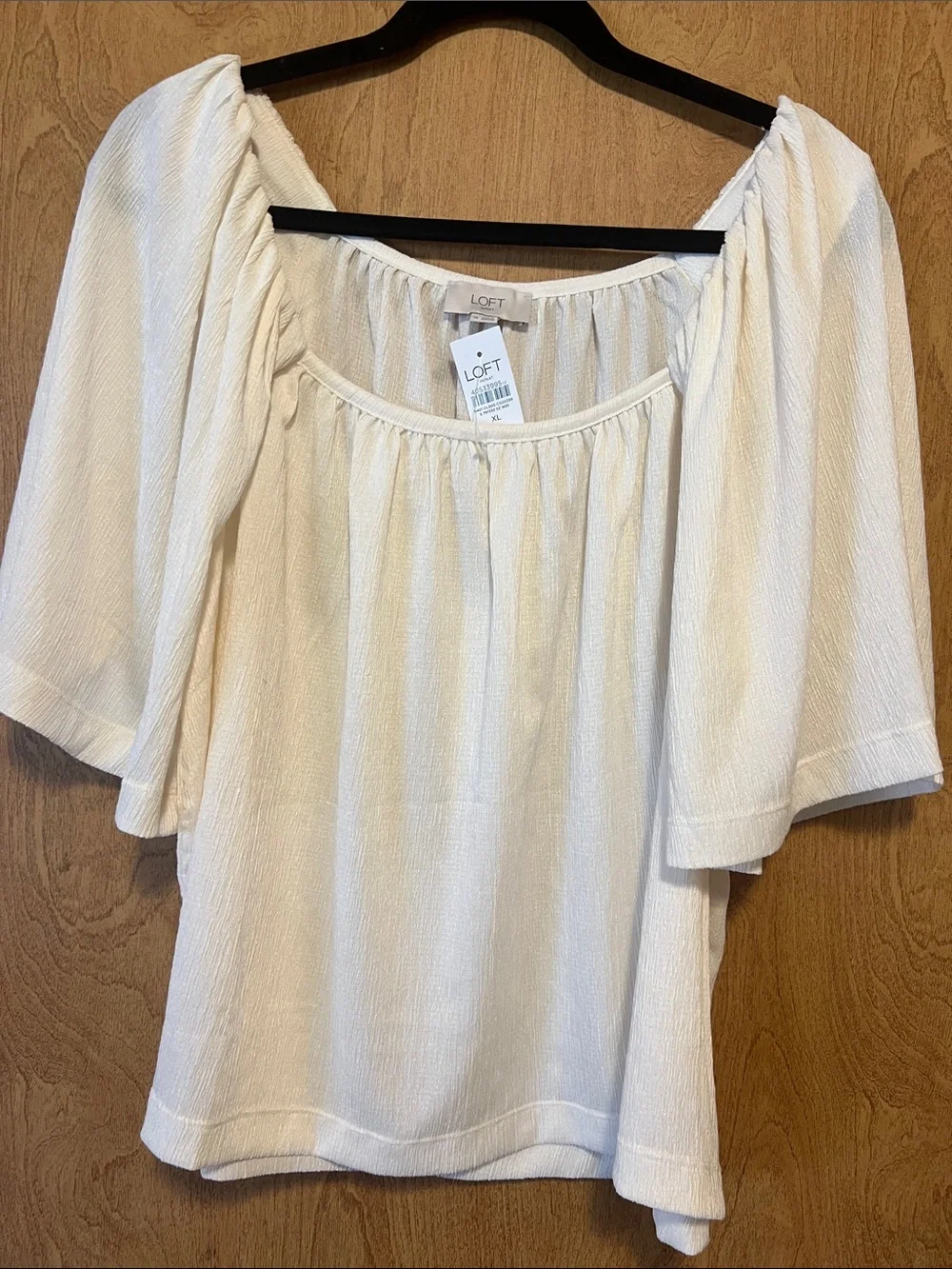 LOFT Cream Off-Shoulder Peasant Blouse